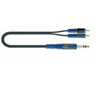 Roksolid 2m 2x Male Phono to 1x 6.3mm Stereo Jack Audio Cable