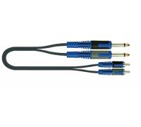 Roksolid - Cable jack a RCA (2 conectores mono de 6,3 mm a 2 conectores Phono, 5 m) (B0081XDFVY)