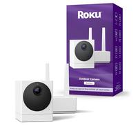 Roku Cámara Exterior para Seguridad en el hogar - Cámara de Seguridad inalámbrica IP65 Resistente a la Intemperie con visión Nocturna HD de 1080p, Funciona con Alexa y Google, detección de Movimiento