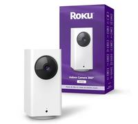 Roku Cámara Interior de 360° para Seguridad del hogar, cámara de Seguridad con visión Nocturna a Color HD de 1080p, Funciona con Alexa y Google, detección de Movimiento y Seguimiento, Giro e