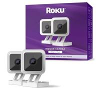 Roku Cámara Interior para Seguridad del hogar, Paquete de 2, cámara de Seguridad con Cable con visión Nocturna a Color HD de 1080p, Funciona con Alexa y Google, detección de Movimiento y Sonido