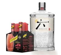 Roku Gin Ginebra Artesanal Japonesa Premium, 43%, 700ml + Schweppes Selection Tónica Hibiscus, Bebida Refrescante - Vidrio, Pack 4x20cl