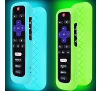 Roku - Juego de 2 Fundas para Mando a Distancia para Roku, Cubierta de batería para TCL Roku Smart TV, Control Remoto de Silicona, Funda Universal Que Brilla en la Oscuridad