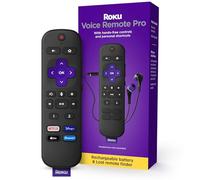 Roku Mando a distancia por voz profesional (1ª edición) | Mando a distancia recargable para TV con controles de voz manos libres, modo de auriculares y buscador remoto perdido - Mando a distancia de