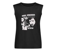 Roky Erickson Vest Tank - Camiseta de algodón para hombre, color negro, Negro , XL