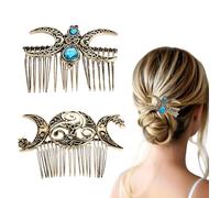ROKZELT 2 Piezas Peine de Pelo de Boda Nupcial Tocado, Accesorios vikingos para el cabello de novia - Accesorios para el cabello de boda, Accesorios vikingos para el cabello