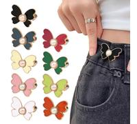 ROKZELT 9 Pcs Botones Para Vaqueros, Ajustadores de Pantalones, Tensores De Cintura Para Pantalones, Botones De Clips De Pantalones Sin Costura, Broches De Botón Ajustables, Clips De Cintura