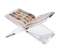 ROKZELT Atril acrílico para libros, Soporte Libros, soporte recetas, texto, transparente, leer y exhibir su libro favorito, en forma de X