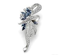 ROKZELT Broche Mujer, Broche Flor, Broche Cristal, Broche Elegante, Broche Estrás, Broche Ramo, Broche Joya, Accesorio Para Vestido