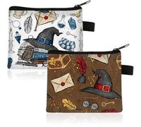 ROKZELT Harry Mini Monedero, Monedero de Lona, Magic Monedero Dibujos, Wizard Bolso de Monedas, Mini Lienzo Monedero para Monedas, Tarjetas, Llaves