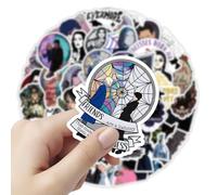 ROKZELT Miércoles y La Familia Addams Pegatinas, 50 Piezas Impermeables, Stickers, Multicolor, Vinilo, Lámina, Dibujos animados, Skate, Portátiles, Guitarras, Maletas, Bicicletas, Papel