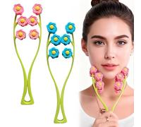ROKZELT Rodillo Roller, 3D Masajeador Facial, Anti Arrugas & Liftinting Rodillo Facial, Masajeador facial Calma y Relaja la Piel, Regalo para el cuidado de la piel, Regalos Para Mujeres