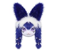 Rolamumu Fursuit - Máscara de cabeza de animal de peluche, accesorios para disfraces y cosplay peludos, E, talla unica