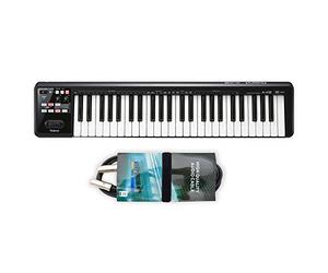 Roland A49 BK USB controlador MIDI Negro + keepdrum Cable MIDI 2m