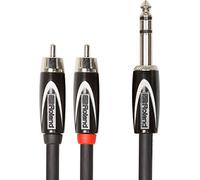 Cable de inserción/divisor de interconexión de la serie Black de Roland - De TRS de 1/4 de pulgada a dos conectores RCA, 3 m de longitud - RCC-10-TR2RV2