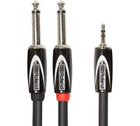 Cable de inserción/divisor de interconexión de la serie Black de Roland - De TRS de 1/8 de pulgada a dos conectores de 1/4 de pulgada, 1,5 m de longitud - RCC-5-3528