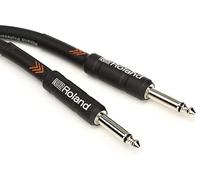 Roland Cable de instrumento de la serie negra, conector recto/recto de 1/4 pulgadas, 10 pies