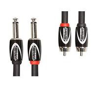 Cable doble de interconexión de la serie Black de Roland - De 1/4 de pulgada a RCA, 1,5 m de longitud - RCC-5-2R28
