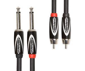 Roland Cable doble de interconexión de la serie Black 1/4 de pulgada a RCA, 1.m de longitud - RCC-3-2R28, negro