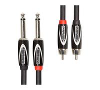Cable doble de interconexión de la serie Black de Roland - De 1/4 de pulgada a RCA, 3 m de longitud - RCC-10-2R28