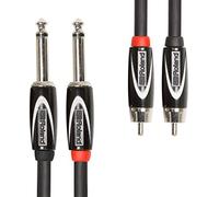 Cable doble de interconexión de la serie Black de Roland - De 1/4 de pulgada a RCA, 3 m de longitud - RCC-10-2R28