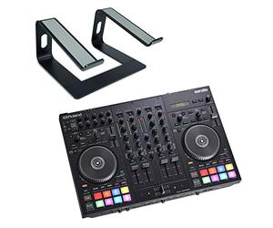 Roland D-J707M controlador móvil DJ Mezclador + keepdrum Soporte para ordenador portátil Negro