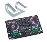 Roland DJ-202 - Controlador de DJ USB de 2 canales con soporte para portátil keepdrum, color plateado