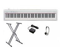 Roland FP30 - Juego de piano digital (marco doble X y auriculares), color blanco