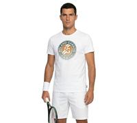 ROLAND GARROS Big Logo Camiseta de Manga Corta Hombres Blanco