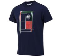 ROLAND GARROS Court Camiseta de Manga Corta Hombres Azul Oscuro