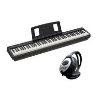 Roland Teclado de piano digital portátil FP-10 negro con auriculares Keepdrum