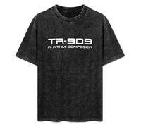 Roland Tr-909 Logo 909 808 303 Analogue Synthesiser Techno Rabe House Unisex Cotton tee Shirt Men's Black T-Shirt L