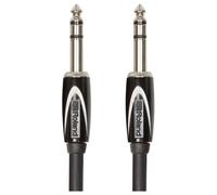Cable estéreo de interconexión de la serie Black de Roland - TRS de 1/4 de pulgada, 3.m de longitud - RCC-10-TRTR, negro