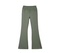 Rolanko Pantalones Acampanados para Niña, Cintura Alta Bootcut Leggings Elásticos Pantalones Jogger Deportivos Escuela con Bolsillos, Verde, Tamaño: 170