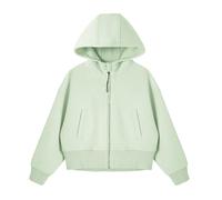 Rolanko Sudadera con Capucha y Cremallera para Niñas, Chaqueta con Capucha de Manga Larga Sudadera con Bolsillos para Niños de 6 a 15 Años, Verde, 6-7 años, 130