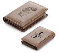RolaOnly Hombre Carteras de Fotos Nombre Grabado Personalizadas Tarjetero Plegable con Cadena Tarjetas de crédito Monedero de Bifold Regalo de Cumpleaños/Navidad/San Valentín/Día del Padre marrón#2