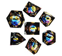 Role Playing Dice, 7X Tiny Dice Set For Board Games, Resin Polyhedral with Liquid Core Design, Portable Accessories For Men and Women Gamers, Tabletop Game Essentials, 5.12x3.15x1.18 Inches