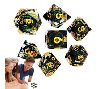 Role Playing Dice, 7X Tiny Dice Set for Board Games, Resin Polyhedral with Liquid Core Design, Portable Accessories for Men and Women Gamers, Tabletop Game Essentials, 5.12x3.15x1.18 pulgadas