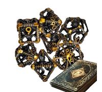 Role-Playing Dice - RPG Multi-Faceted Dice, Numbered Engraving, Metal, Portable Set | Role Playing Game Accessories for Game Night Tabletop Session Family Gatherings Strategy Board Games