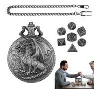 Role Playing Dice Set, Pocket Watch Case Dice, Dragon Pattern Dice Set, Pocket Watch Dice Case, Role Playing Dice Set Dragon Pattern Pocket Watch Dice Set Case for Friends and Family