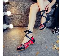 Rolecos Game Lol Cosplay Zapatos Ahri Cosplay Zapatos El zorro de nueve colas bordado mujeres Retro chino tradicional zapatos de baile 35 como en la imagen