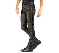 Roleff Pantalón de Cuero con Cordones Laterales Racewear, Negro, 40