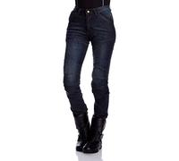 Roleff Racewear Pantalones Vaqueros de Motorista de Aramida para Mujer, Azul, 26