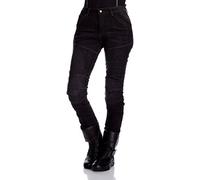 Roleff Racewear Pantalones Vaqueros de Motorista de Aramida para Mujer, Negro, 29