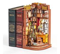 Rolife Book Nook Estudio de Esquina Silencioso Casa de Muñecas para Decoración de Escritorios Diorama Booknook DIY Miniaturas House Regalo de Cumpleaños de Navidad para Adolescentes y Persona Amada