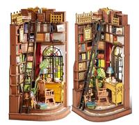 Rolife Book Nook Kit Casas Miniaturas para Montar Silent Corner Study Puzzle Madera 3D Adultos con Luces Decoracion Hogar Libro Maquetas para Construir Adultos Regalo para Profesora Madre Niños