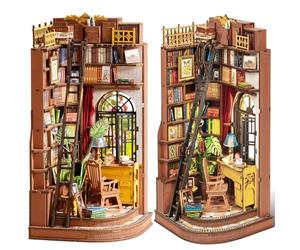 Rolife Book Nook Kit Casas Miniaturas para Montar Silent Corner Study Puzzle Madera 3D Adultos con Luces Decoracion Hogar Libro Maquetas para Construir Adultos Regalo para Profesora Madre Niños