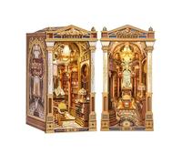 Rolife Book Nook Library of Wonders, Puzle de madera 3D Booknook DIY miniatura casa diorama sujetalibros para decoración de estanterías, Navidad creativo y regalo de cumpleaños para adultos y