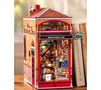 Rolife Book Nook para Adultos, Papelería Sabiduría Puzzle 3D con LED | DIY Miniature House con Cubierta Antipolvo, Decoración Antiestrés para Estantería, Regalo Creativo para Amantes Del DIY