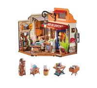 Rolife Casa de Muñecas Librería de Esquina con Luces LED DIY Miniatura Casa de Muñecas Kit con Muebles Modelo de Madera 3D Puzzles para Niños y Adultos